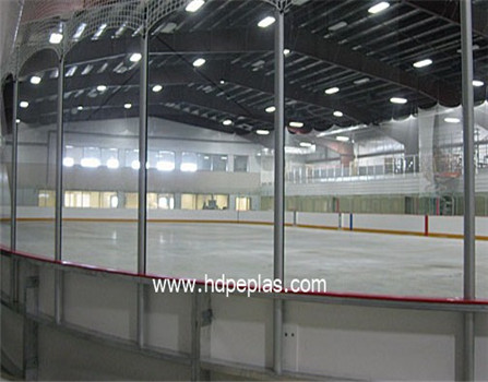 Ice rink playground impact resistant white barrier fence