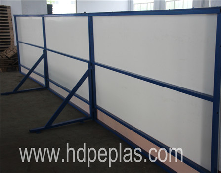 Hdpe synthetic ice rink dasher boards/plastic sheet with steel support structure