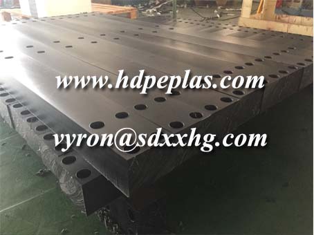 UHMWPE/HDPE wear block with holes by customized drwing.