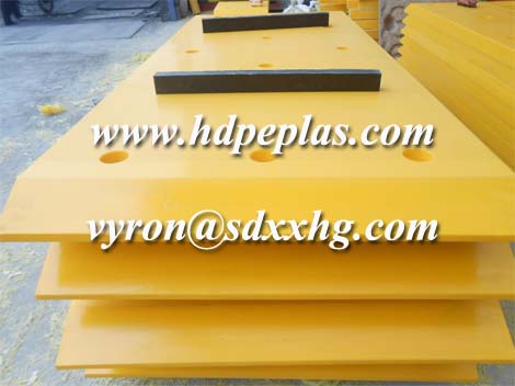 Yellow colour uhmwpe marine fender pad dock bumpers
