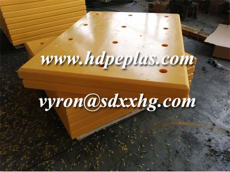 Yellow colour uhmwpe marine fender pad dock bumpers