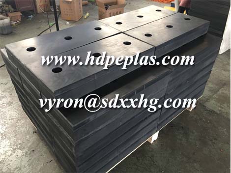 Black 50MM Thick UHMWPE Pad with Holes