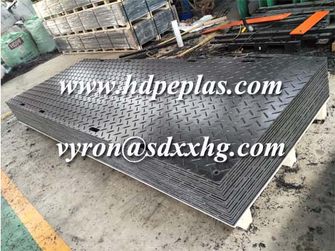 Black HDPE ground protection mats