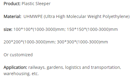 Plastic Sleepers HDPE Composite Plastic Sleepers